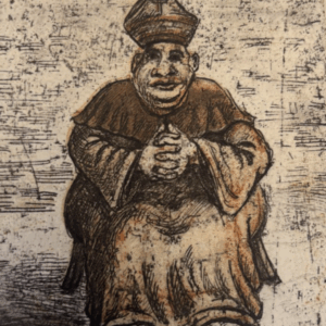 Sr Cardenal/Agua fuerte. Agua tinta / 10 x 12 cm / 2018/ $6000