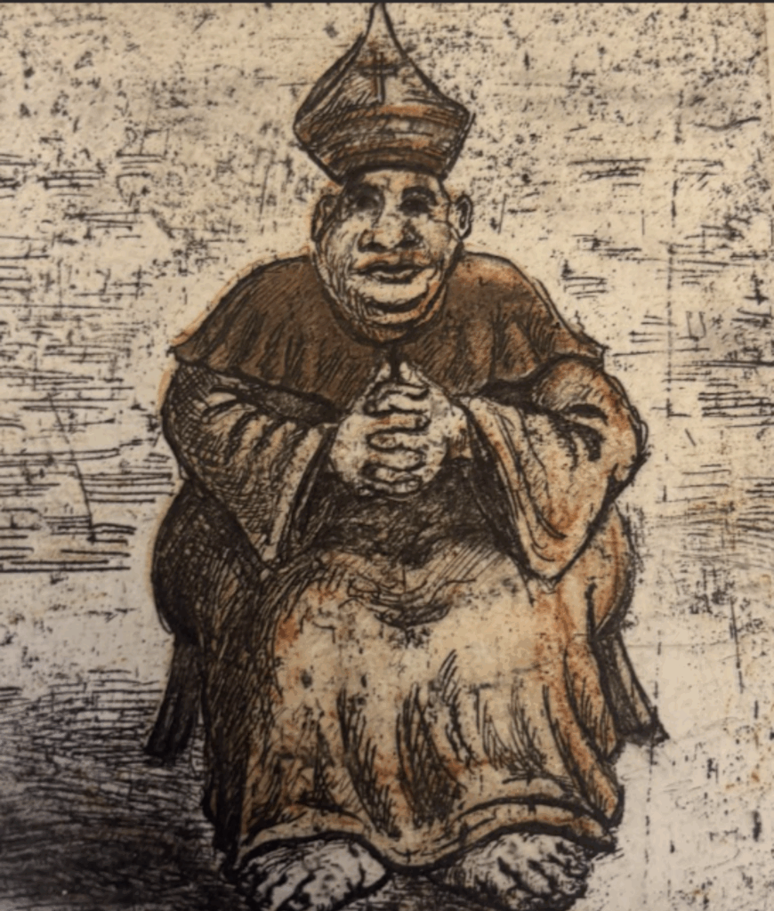 Sr Cardenal/Agua fuerte. Agua tinta / 10 x 12 cm / 2018/ $6000